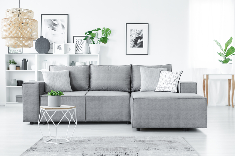 Sofa in living room living room with grey sofa